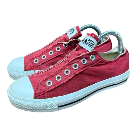 Converse All Star Fire Engine Red Canvas Side Aplix women 8 - Picture 1 of 9